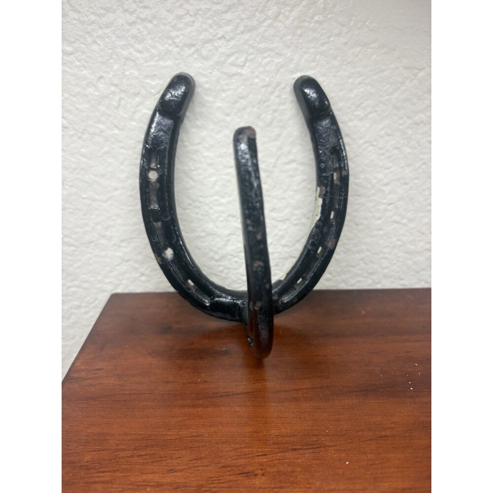 Old Horseshoe Wall Hook Folk Art Welded Vintage Antique